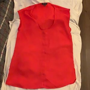 Coral red sleeveless top